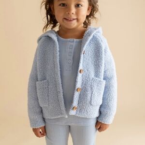 Posh Peanut Toddler Girl Fuzzy Blue Sweater/cardigan NWT